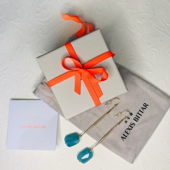 Alexis Bittar Amazonite Linear Drop Earrings, NWT - Picture 5 of 5